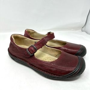 Keen Mary Jane Burgundy Red Leather Shoes